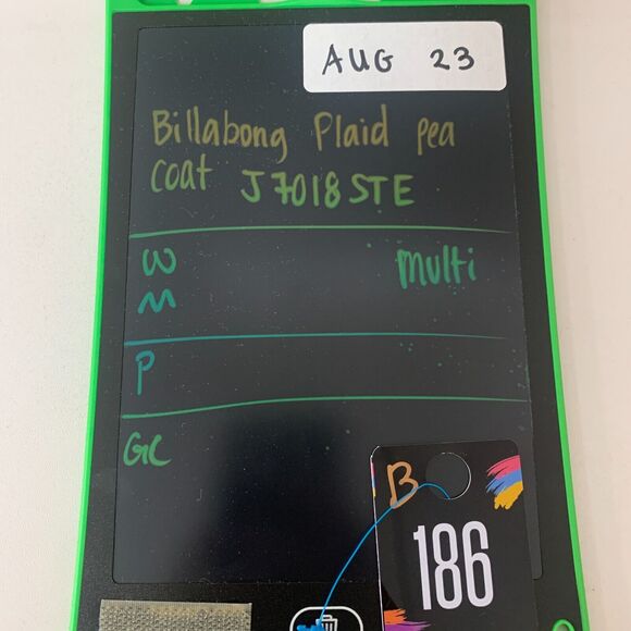 Billabong Pea Coat Blazer Womens M Medium Multi Checkered Wool Blend Button Up - Picture 11 of 12